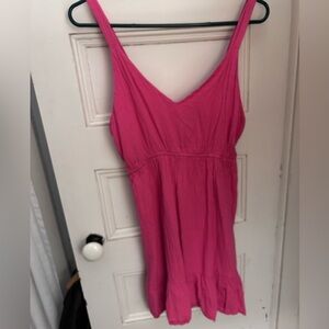 Sim and Sun Pink Mini Sundress - Women's Sleeveless V-Neck